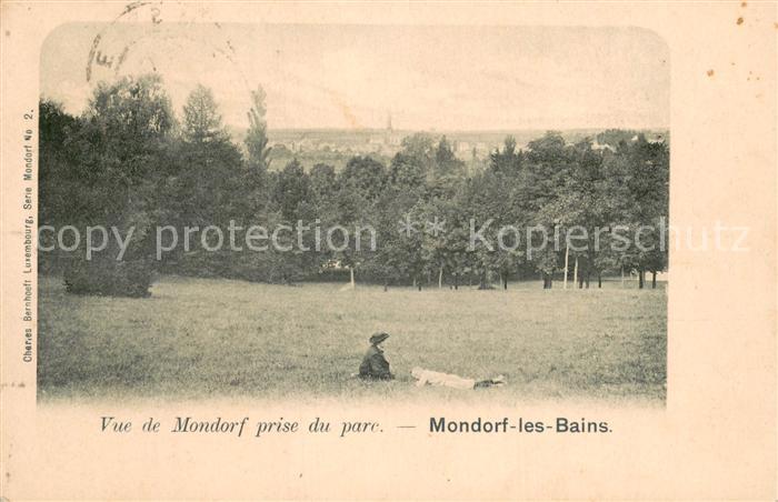 Mondorf-les-Bains Luxembourg Blick n. Mondorf ueber d. Park