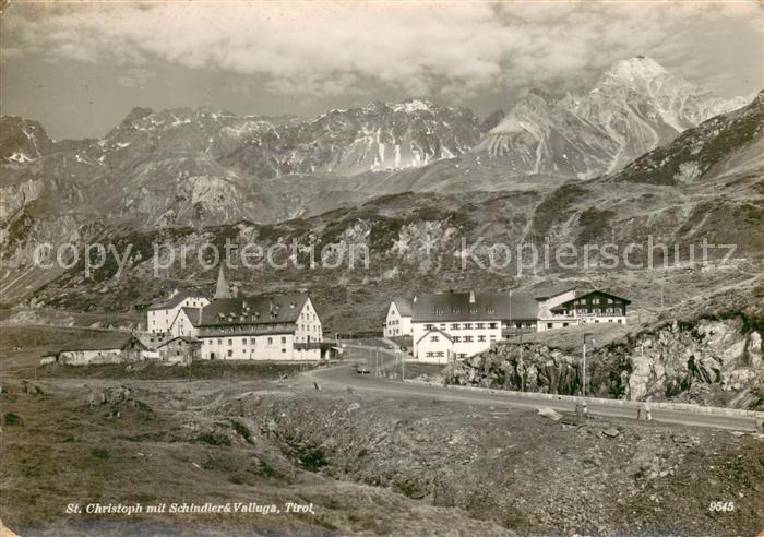 St Christoph Arlberg Tirol AT Gesamtansicht m. Schindler u. Valluga
