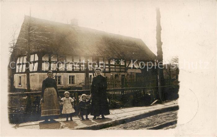 Bunzlau Niederschlesien Boleslawiec Muetter m. Kindern Fachwerkhaus