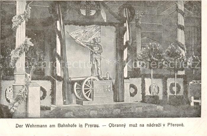 Prerau Prerov CZ Der Wehrmann am Bahnhofe Feldpost