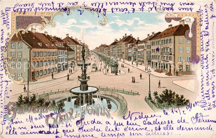 Chaux-de-Fonds La Teilansicht m. Strassenbahn