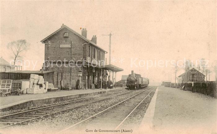 Gouzeaucourt 59 Bahnhof m. Dampflok