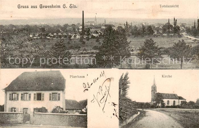 Gewenheim Guewenheim 68 Totalansicht  Kirche Pfarrhaus