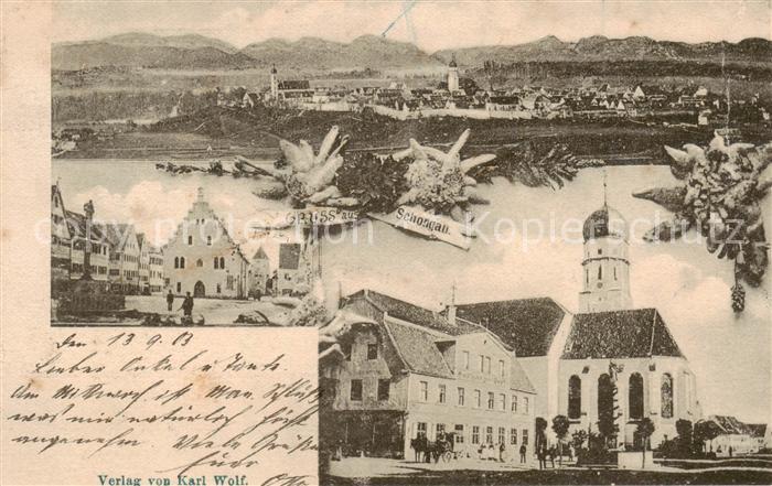 Schongau Bayern Gesamtansicht u. Teilansicht m. Kirche