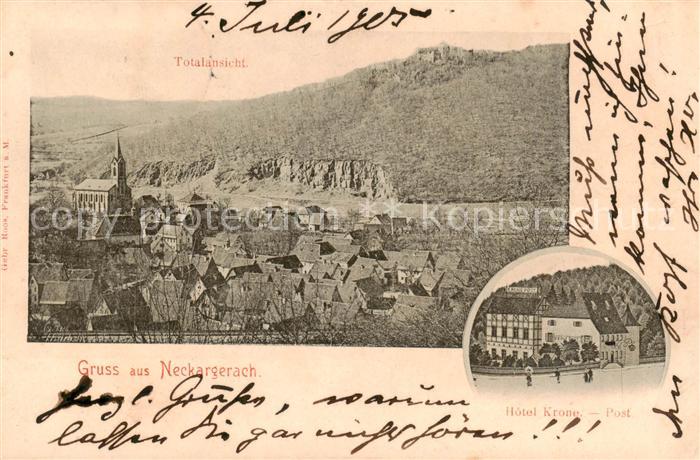 Neckargerach Gesamtansicht - Hotel-Krone - Post