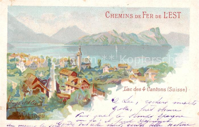 Witznau Vitznau Vierwaldstaettersee LU Lac des 4 Cantons - Kuenstlerkarte Hugod