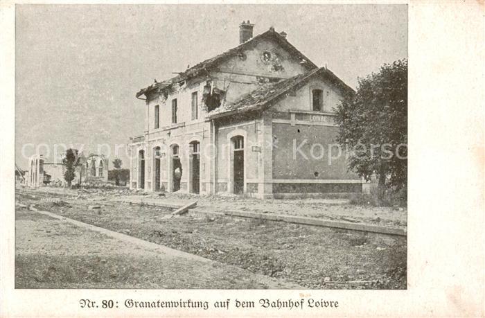 Loivre 51 Granatenwirkung auf dem Bahnhof
