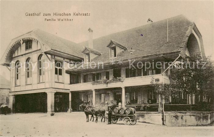 Kehrsatz BE Gasthof zum Hirschen Aussenansicht m. Gespann