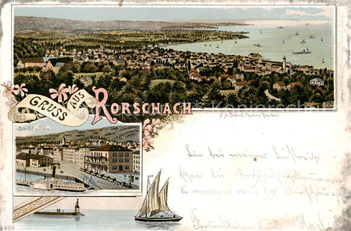Rorschach Bodensee SG Gesamtansicht - Bahnhof m. Hafen