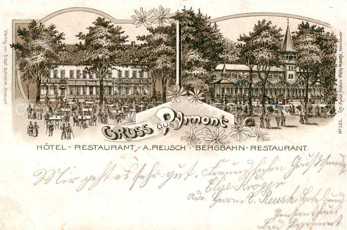 Pyrmont Bad Hotel-Restaurant A. Reusch Bergbahn-Restaurant