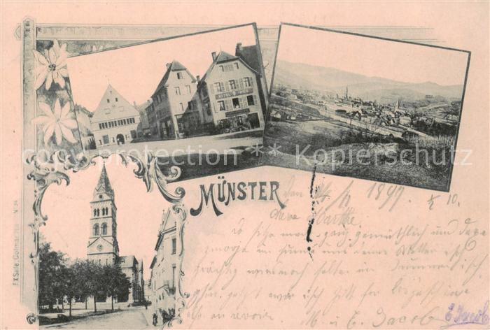 Muenster  Elsass Munster 68 Alsace Teilansichten m. Kirche