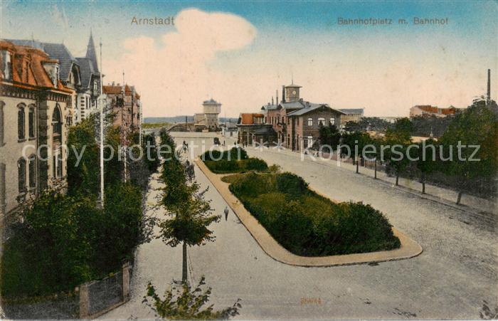 Arnstadt Ilm Bahnhofplatz m. Bahnhof