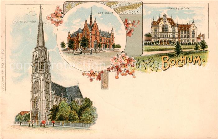 BOCHUM CITY Christuskirche Kreishaus Oberrealschule