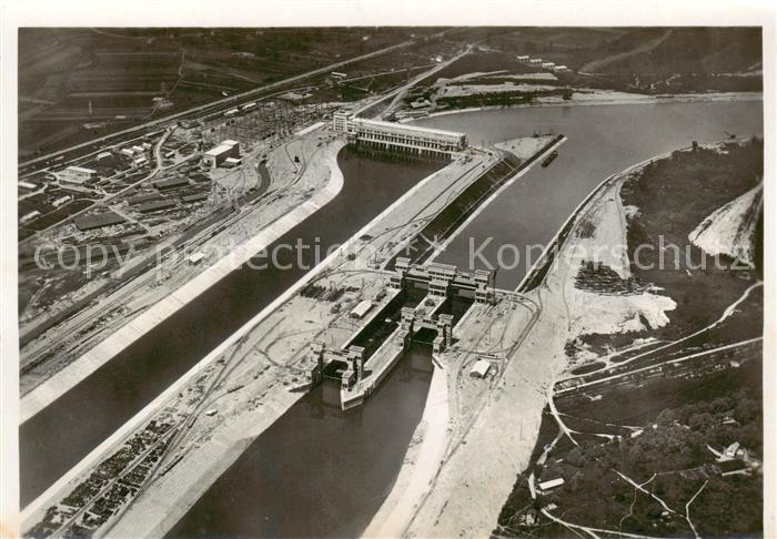 Kembs 68 Alsace Fliegeraufnahme Kembser Gross-Krafwerk m. Gross-Schifffarts-Schl