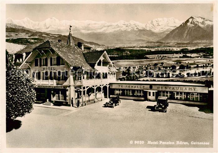 Gerzensee BE Hotel-Pension Bueren Aussenansicht m. Trinkhalle u. Restaurant