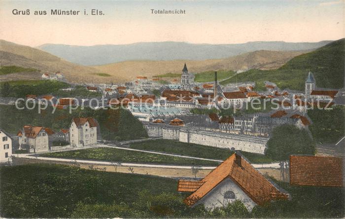 Muenster  Elsass Munster 68 Alsace Totalansicht