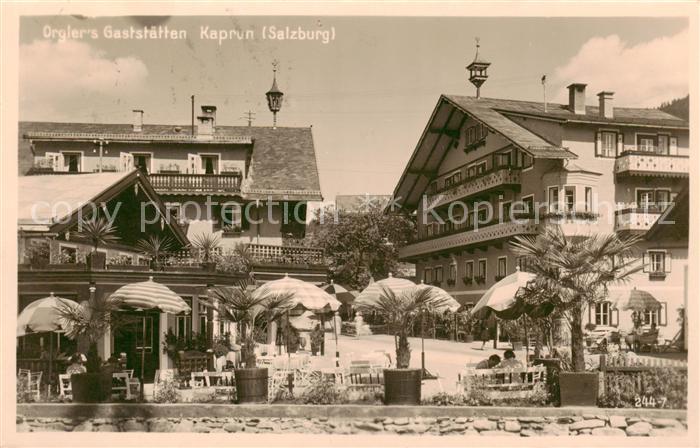 Kaprun Orglers Gaststaetten Aussenansicht m. Cafe-Terrasse