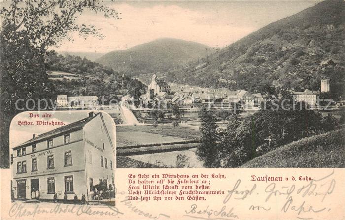 Dausenau Gesamtansicht u. hist. Wirtshaus