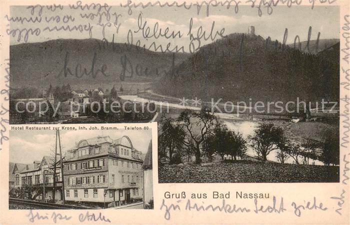 Bad Nassau Teilansicht u. Hotel-Restaurant zur Krone Aussenansicht
