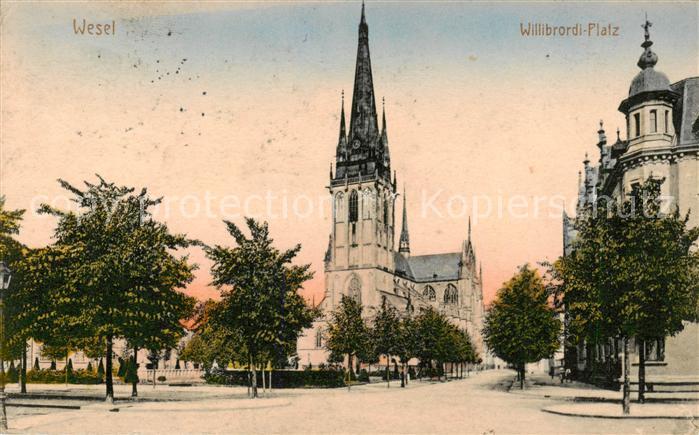 Wesel Rhein Willibrordi-Platz m. Kirche