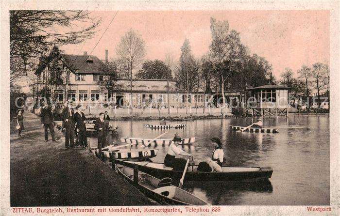 Zittau Burgteich - Restaurant m. Goldelfahrt u. Konzertgarten - Feldpost