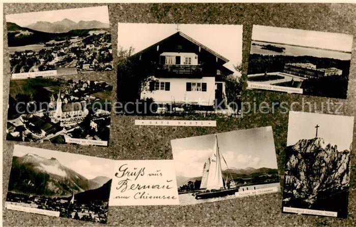 Bernau Chiemsee Fliegeraufnahme - Koenigsschloss Herrenchiemsee