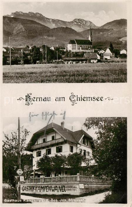 Bernau Chiemsee Teilansicht u. Gasthaus Kampenwand Aussenansicht