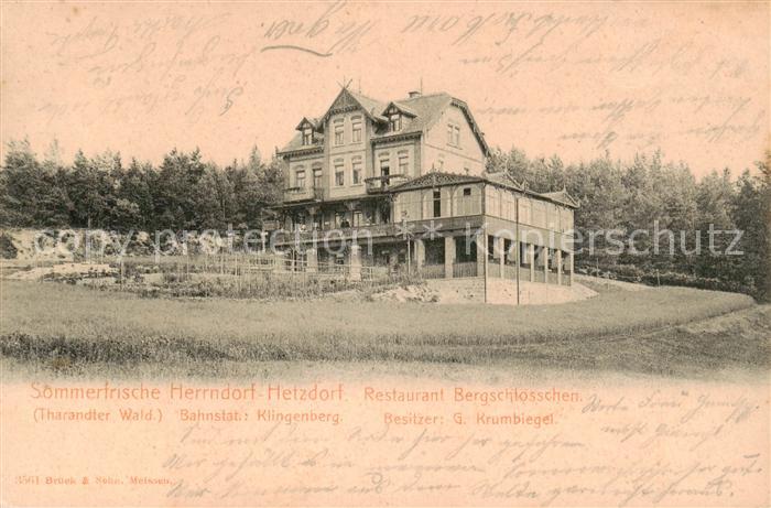 Herrndorf-Hetzdorf Restaurant Bergschloesschen Aussenansicht