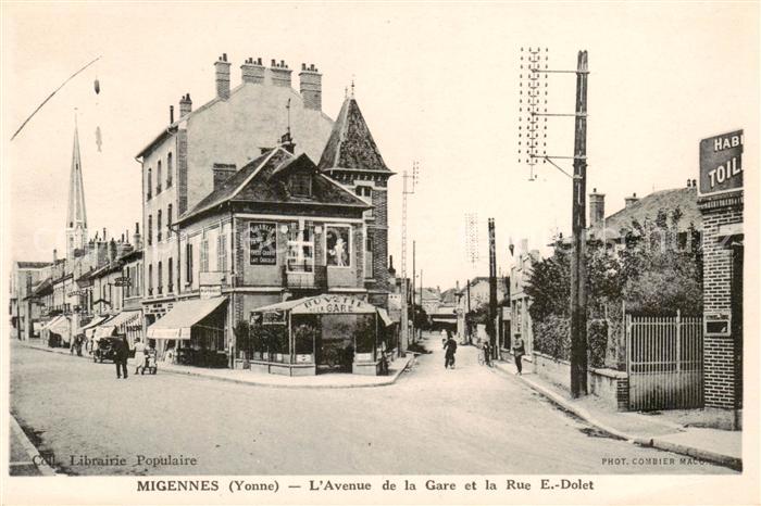 Migennes L Avenue de la Gare et la Rue E.-Dolet