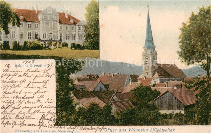 Wuenheim Kirche u. Schloss Ollweiler
