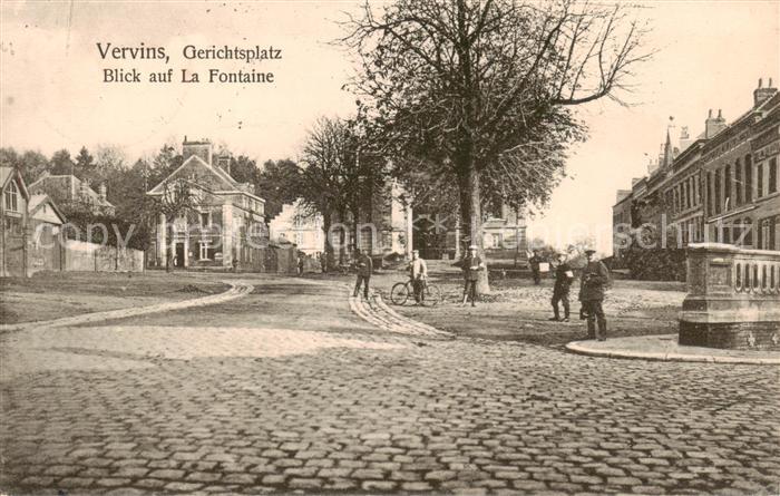 Vervins 02 Aisne Gerichtsplatz - Blick aúf La Fontaine - Feldpost