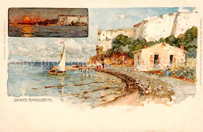 Sainte-Marguerite 06 Ile de An der Kueste - Kuenstlerkarte Manuel Wielandt