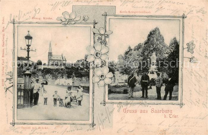 Saarburg Saar Evang. Kirche u. Kreis-Kriegerdenkmaoe