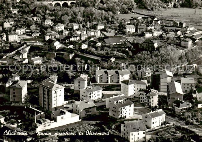 Chiavenna IT Fliegeraufnahme Quartiere in Oltremera