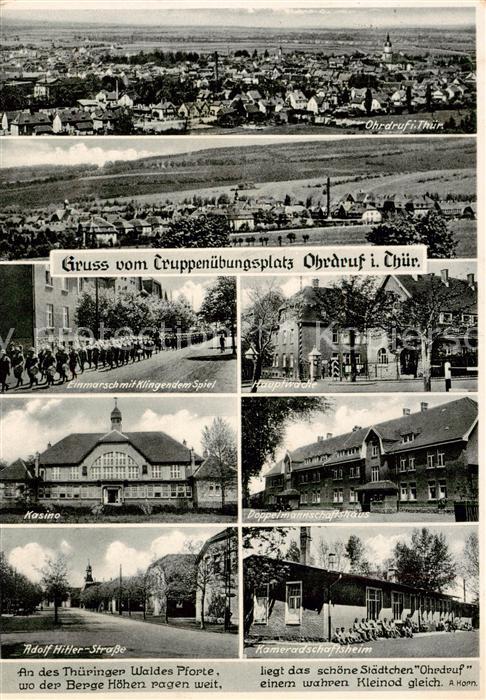 Ohrdruf Gesamtansicht m. Truppenuebungsplatz-Teilansichten