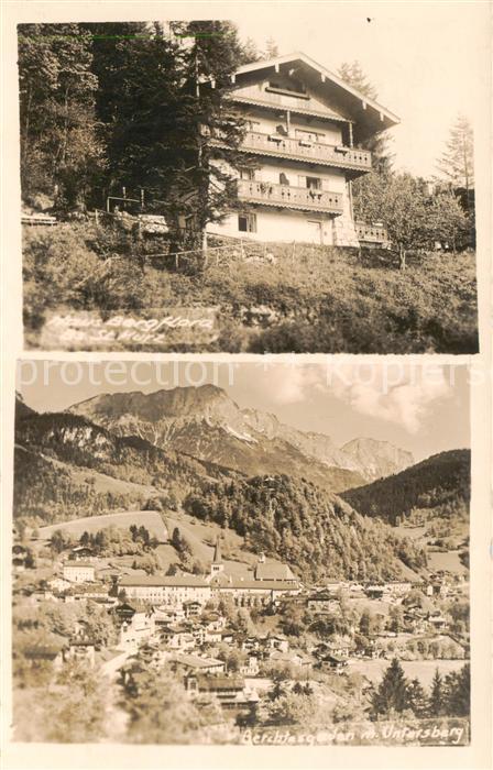 BERCHTESGADEN Bayern Haus Bergflora-Aussenansicht u. Berchtesgaden m. Untersberg