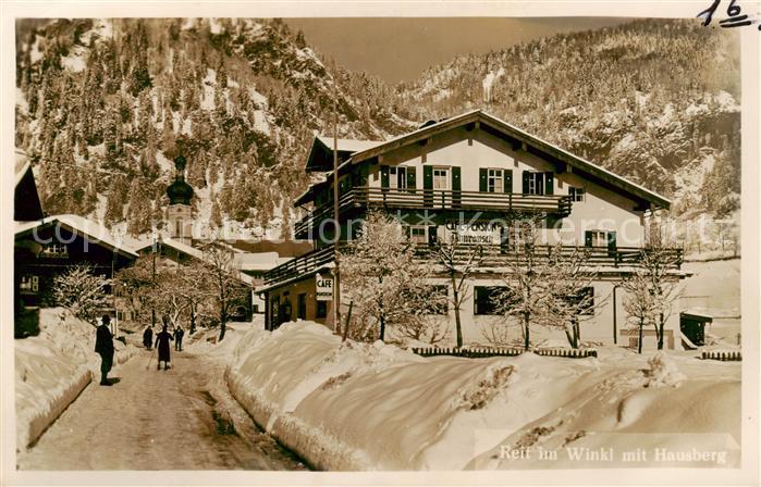 Reit Winkl Cafe-Pension Almrausch m. Hausberg Winter Schnee
