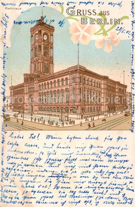 BERLIN CITY Rathaus Aussenansicht m. Strassenbahn