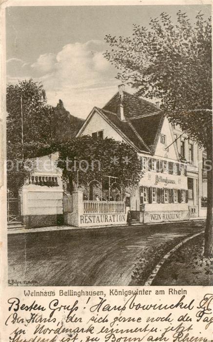 Koenigswinter Rhein Weinhaus Bellinghausen Aussenansicht