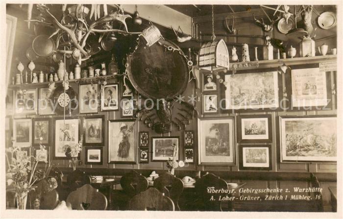 Zuerich ZH Oberbayr. Gebirgsschnke z. Wuerzhuette Innenansicht