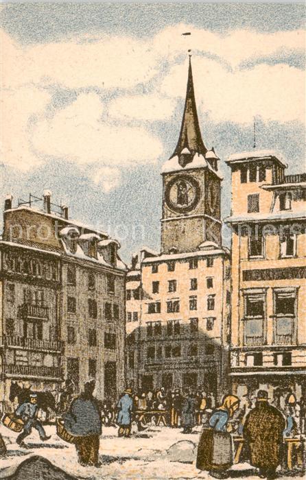Zuerich ZH GRosser Platz Litho