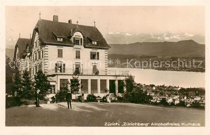 Zuerichberg ZH Alkoholfreies Kurhaus Aussenansicht m. Seeblick