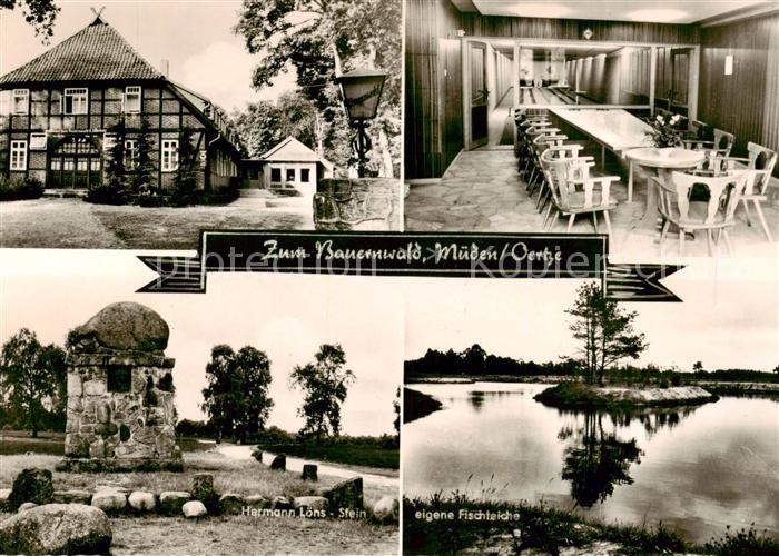 Mueden oertze Gast- u. Pensionshaus Zum Bauernwald Teilansichten m. Fischteich