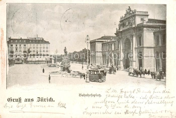 Zuerich ZH Bahnhofsplatz m. Kutschen