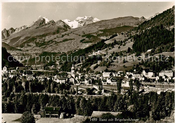 Ilanz GR Gesamtansicht . Brigelserhoehe