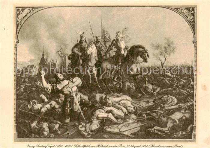 Birsfelden BL Georg Ludwir Vogel - Schlachtfeld St. Jacob a. d. Birs 1444 - Kuen