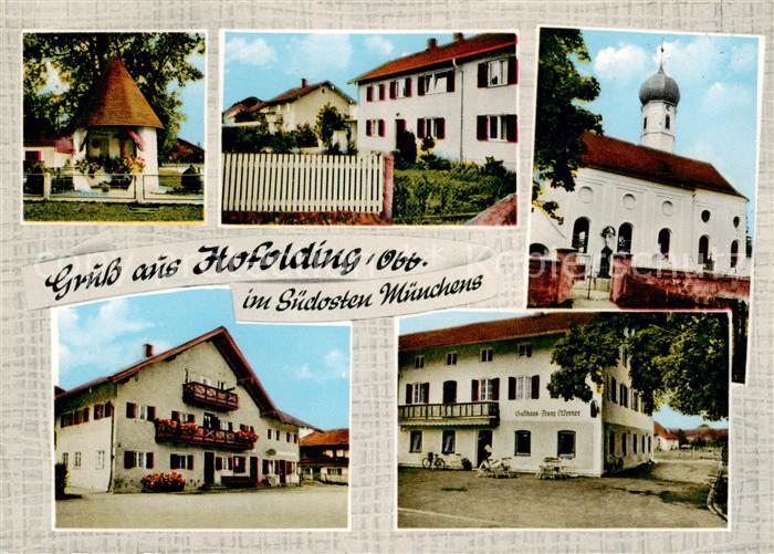 Hofolding Teilansichten m. Kirche u. Gasthaus Franz Werner