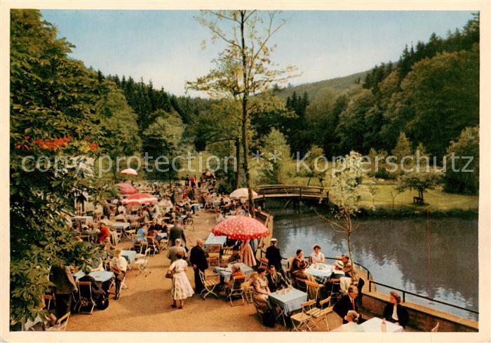 Leopoldstal Lippe Waldhotel-Pension Silbermuehle Terrassen-Ansicht