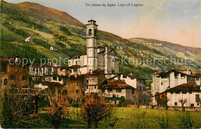Agno Lago di Lugano TI Teilansicht m. Kirche