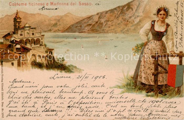 Locarno Lago Maggiore Costume ticinese e Madonna del Sasso